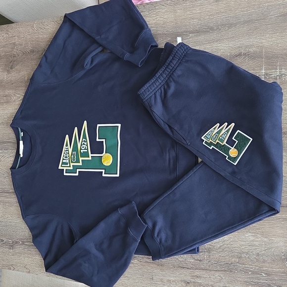 Lacoste Pennants Badge Cotton Fleece Sweatshirt & Tapered...